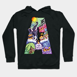 Initial Letter A doodle art Hoodie